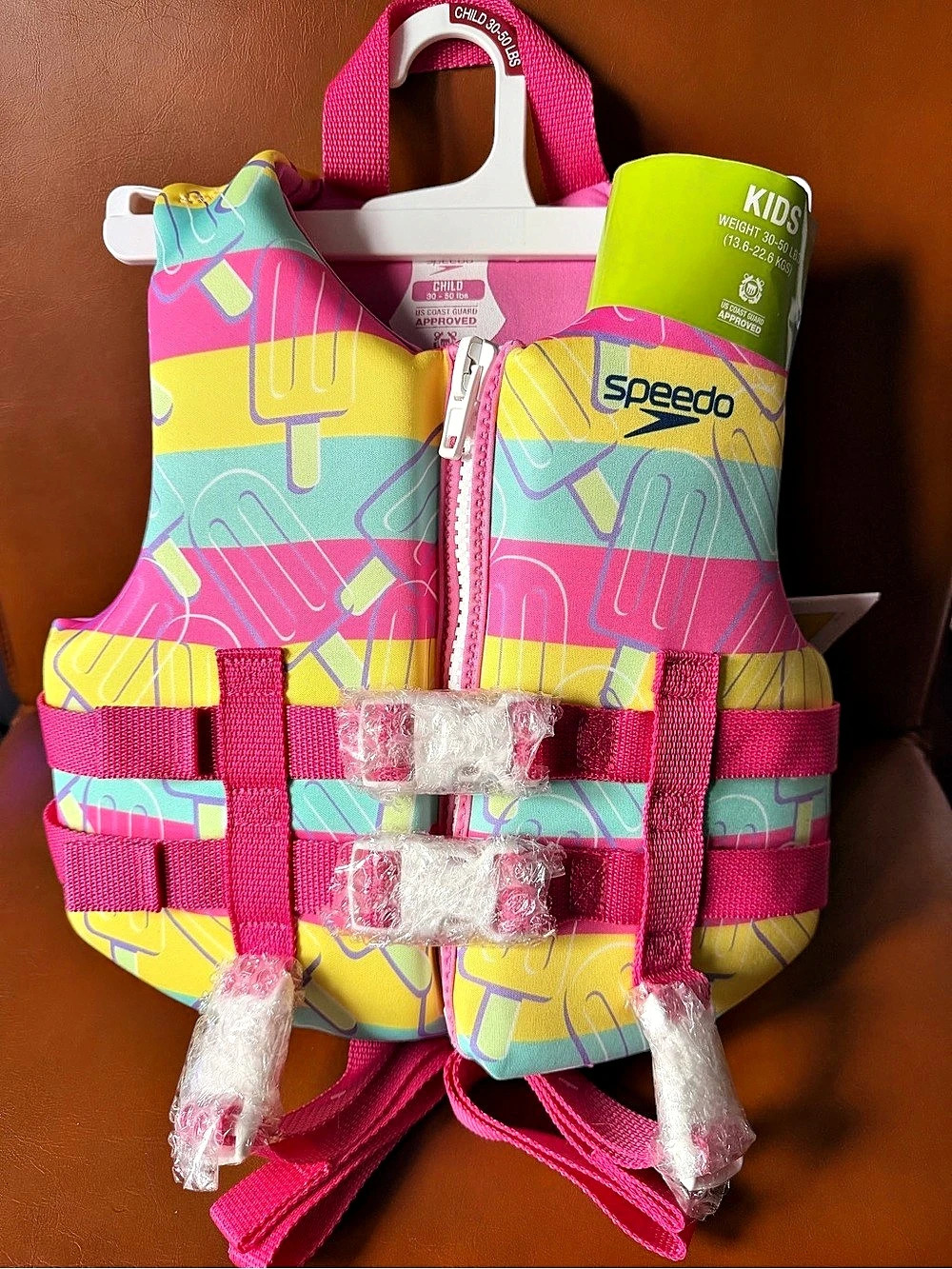 Speedo Nectar Kids Life Jacket Yellow & Pink
